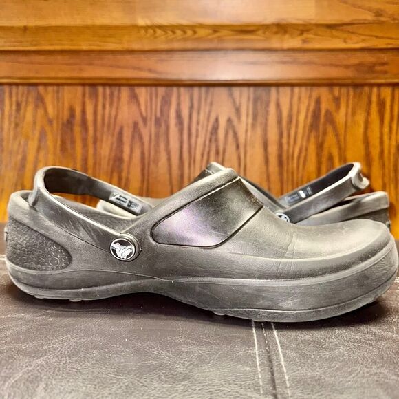 CROCS Women's Black Rubber Clogs - Size 8 - Great Condition - Picture 2 of 8